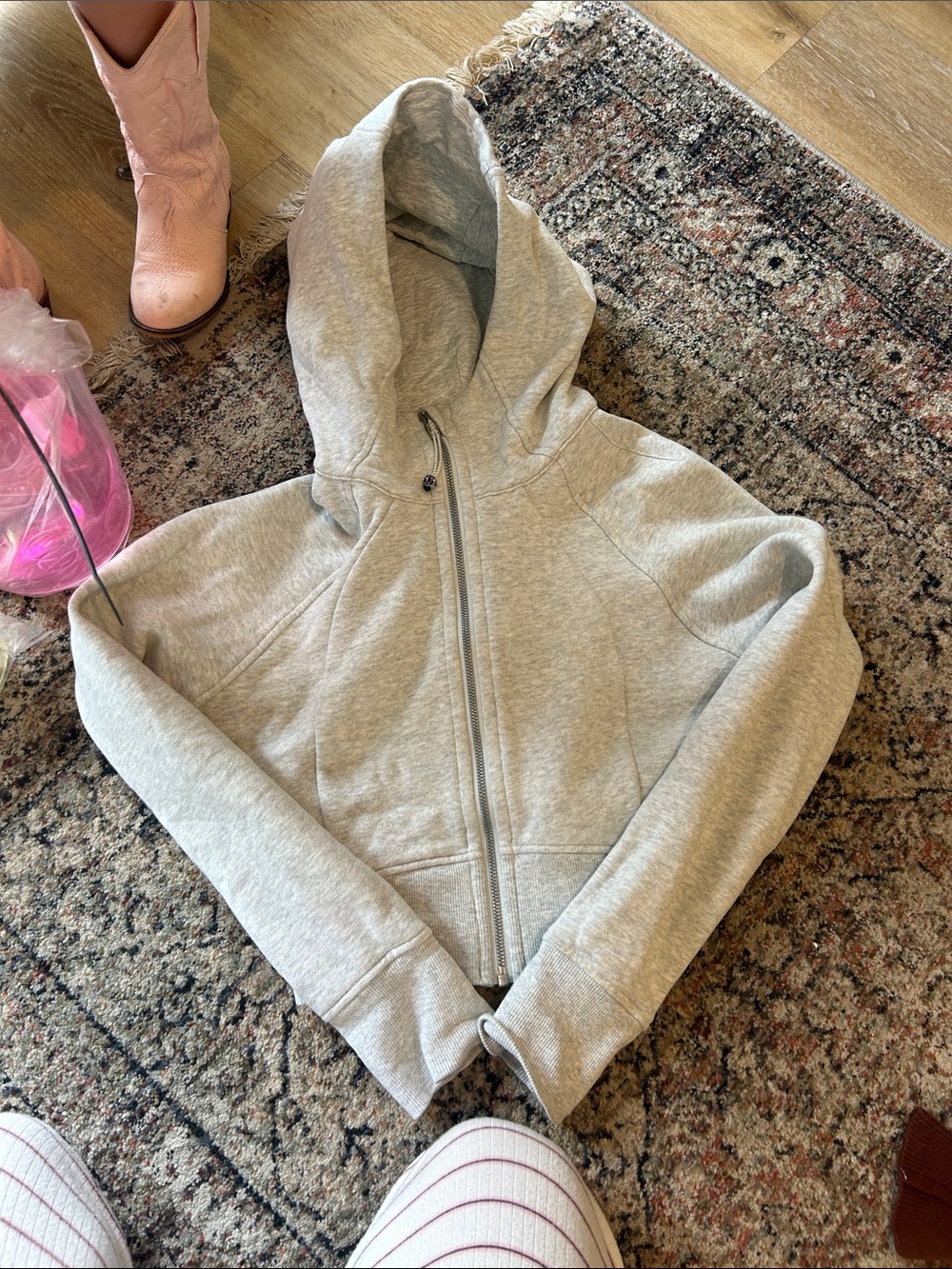 lululemon athletica Light Gray Full-Zip Hoodie
